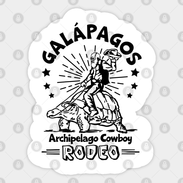 Darwin Galapagos Archipelago Cowboy Rodeo Sticker by Graphic Duster